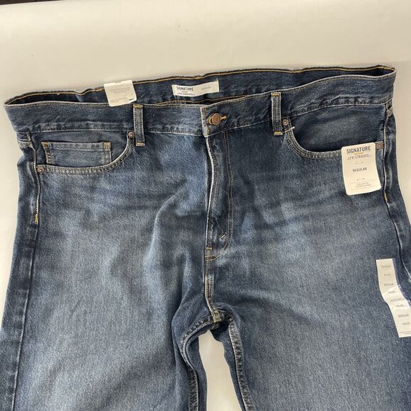 Signature By Levi Strauss & Co. Jeans Men's Straight‎ Fit Denim DARK WASH 44x30 - Picture 2 of 12